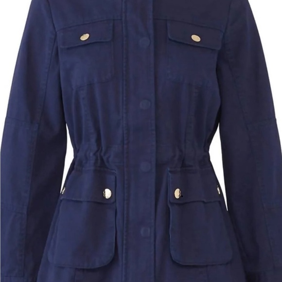 Draper James Navy Utility Jacket with Gold Buttons - Picture 3 of 3
